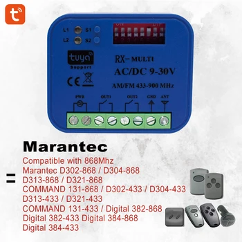 Tuya WiFi RX-MULTI Receptor Pentru Marantec Digital 382 384 302 304 313 321 323 Garaj Telecomanda AC/DC 9-30V 2 CANALE Receptor