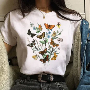 Vara T-shirt 2022 Butterfly Print t shirt Doamnelor Streetwear Ulzzang Femei Topuri Casual cu Maneci Scurte T Shirt Femei