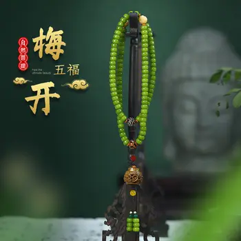 Verde Bodhi Original Semințe 108 Portabile Margele Buddha HandString Verde Lemn De Santal Rozariul Plum Blossom Plic Parfum Brățară