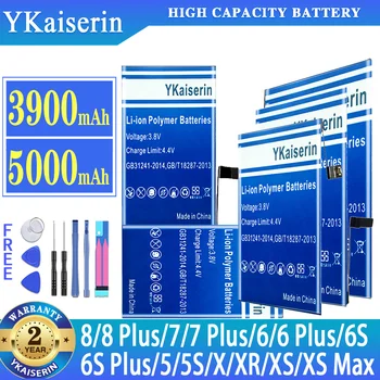 YKaiserin Baterie Pentru iPhone 8 8+ 7 7+ 6 6+ 6S 6S+ 5 5S X XR XS Max Capacitate Mare Batterij + numărul de Urmărire
