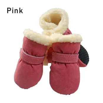Zăpadă Catelus Bomboane de Companie Cizme Pantofi de Iarna Impermeabil 4 Chihuahua Mic Câine Culori Câini Anti-alunecare Buc/set Șosete Papuceii